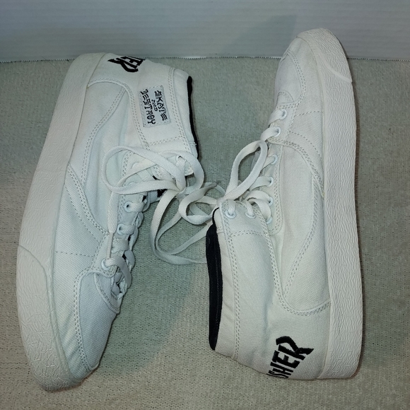 Thrasher White Canvas Mid Top Style Skate Shoe size 10 - Picture 2 of 8